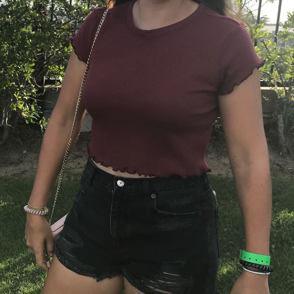 Pacsun Waffle Knit Crop Top